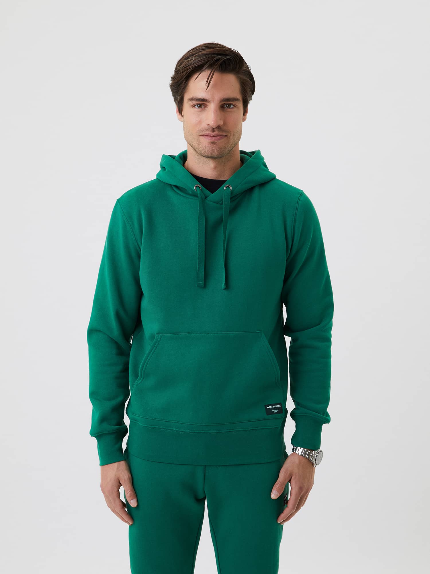 Centre Hoodie - Men - Verdant Green | Björn Borg