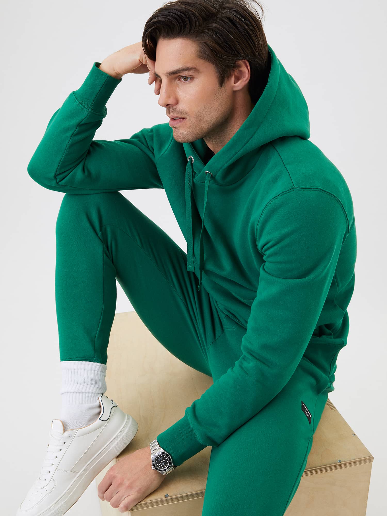 Centre Hoodie - Men - Verdant Green | Björn Borg