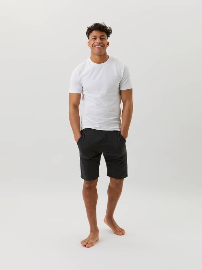 Vue de face complète d'un homme portant le Core Slim T-shirt 2-pack Björn Borg en Brilliant White (Blanc). - Image 3