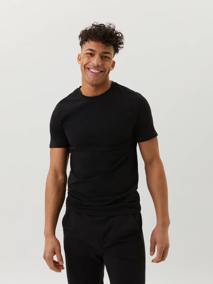 Black Beauty (Zwart) Core Slim T-shirt 2-pack voor heren van stretchkatoen met een stijlvolle slim fit.